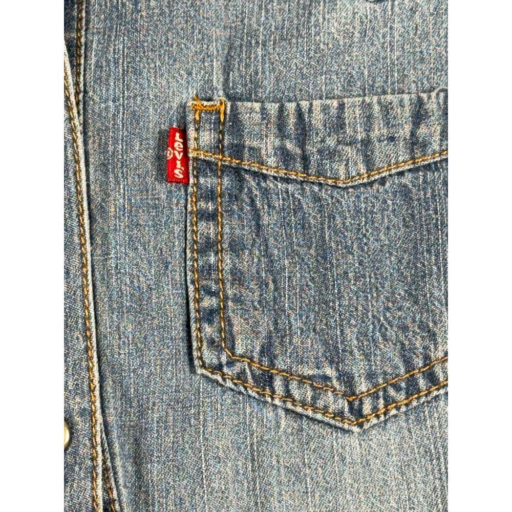 Levi's women's denim chambray sz M western snap button-down shirt dress. - Picture 3 of 10